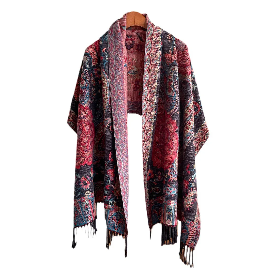 180*65cm Soft Elegant Pashmina Scarves Winter Warm Ponchos Tassel Paisley Embroidered Scarf Cashmere Scarf shawls for women