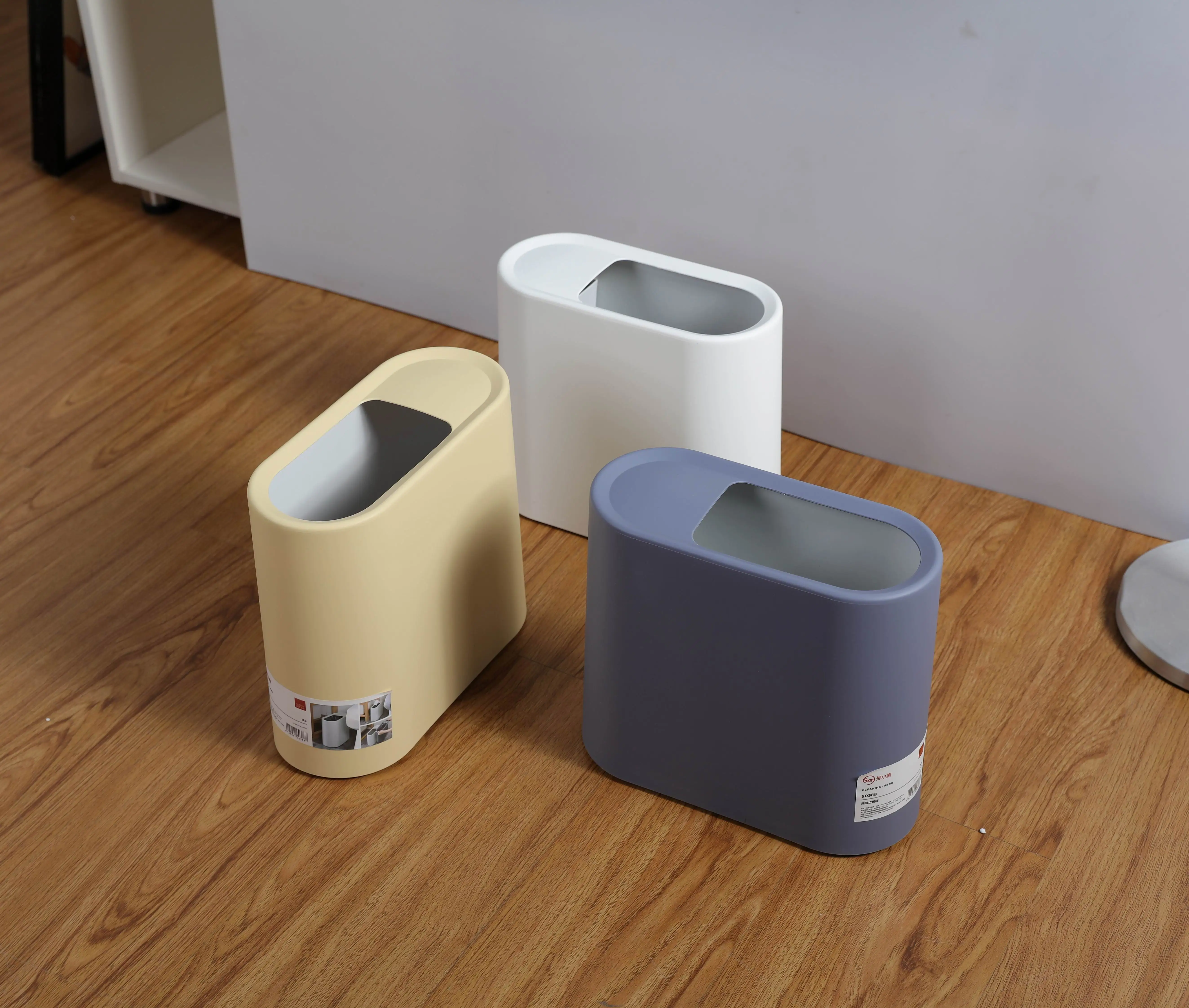 New fashion Saved place Garbage can plastic gap trash bin indoor waste bin Size rectangular lidless sorting bins