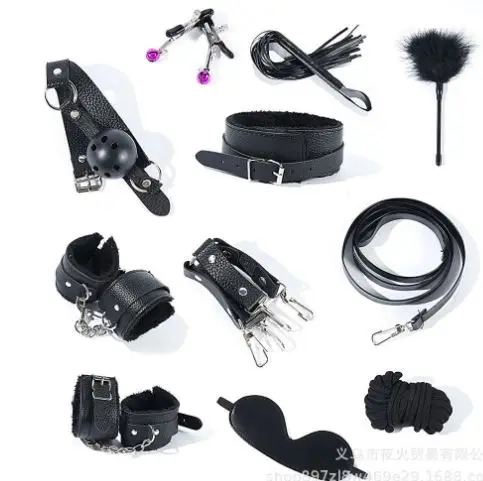 Sex Bondage BDSM Kit Restraint Sets with Adjustable Handcuffs Collar Ankle Cuff Dice Beads Anal Plug Adult Games Sex Toys for Me