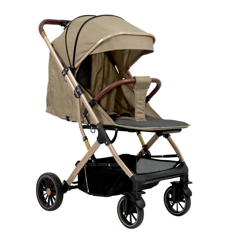 three fold reversible baby stroller with handle puller