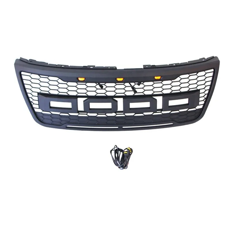 2011 2012 2013 2014 2015 Ford Explorer Raptor Style Black Grill Aftermarket Grill W/E lights W/letters