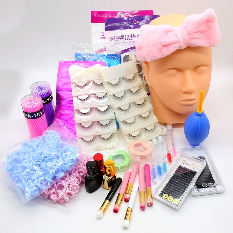 Wholesale Mink Volume Lashes Extension Glue Tape Strarter Individual Eyelash Extension Tools Diy Lash Kit