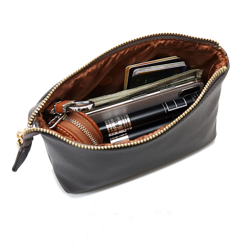 Makeup pouch travel organizer make up brush bag black clutch trousse de maquillage zipper cosmetic bag