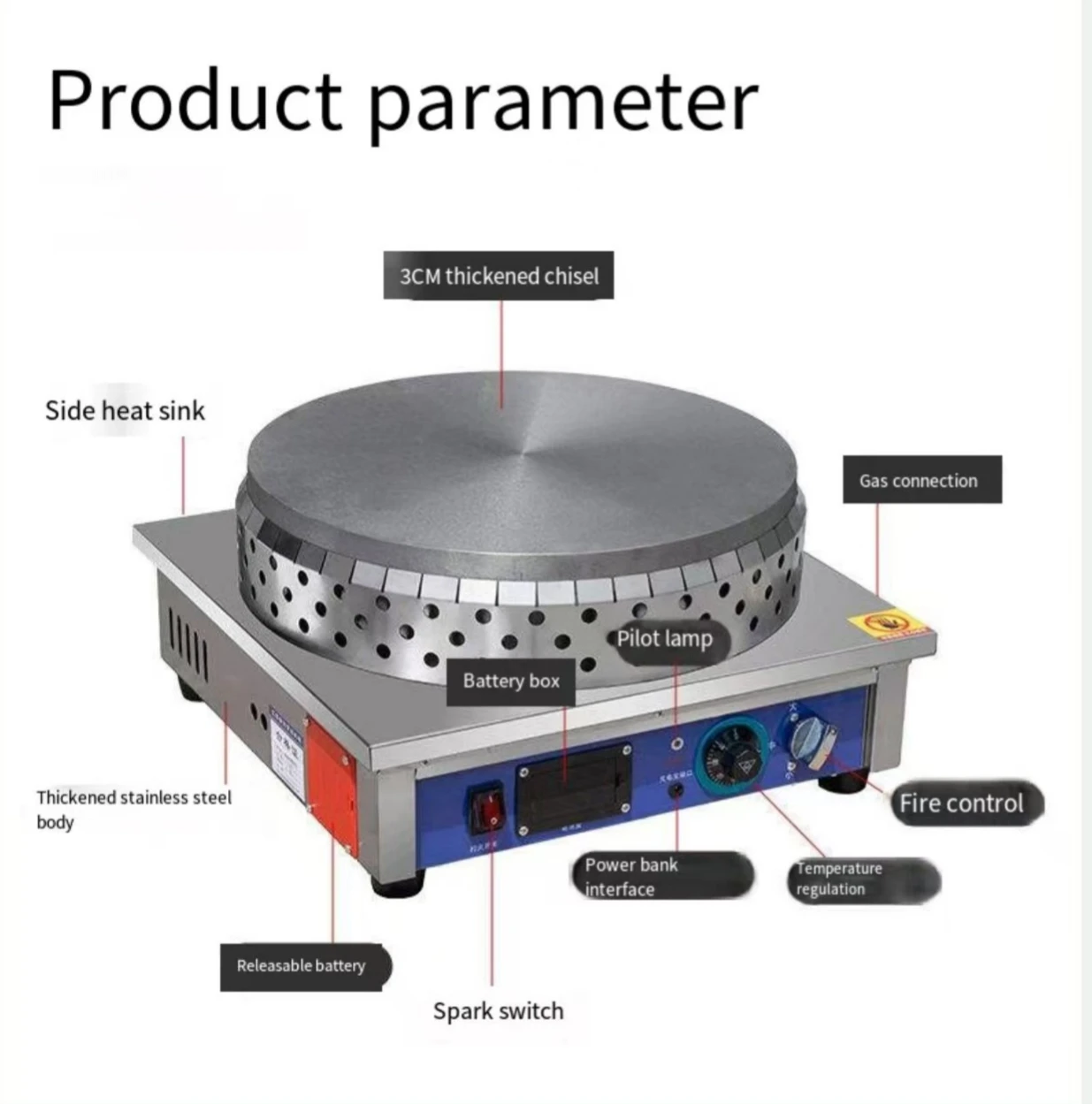 High performance commercial cake pancake machine desktop pancake pot 40cm
