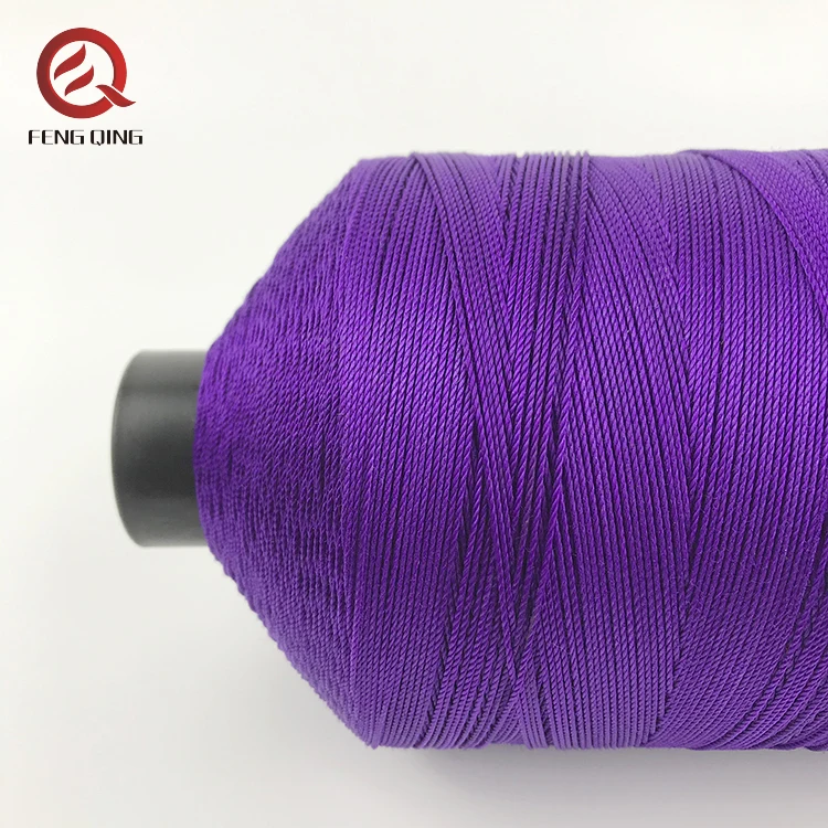 2024 FDY high strength dyed polyester thread 1260/3,210D/18  knitting thread,kite flying thread