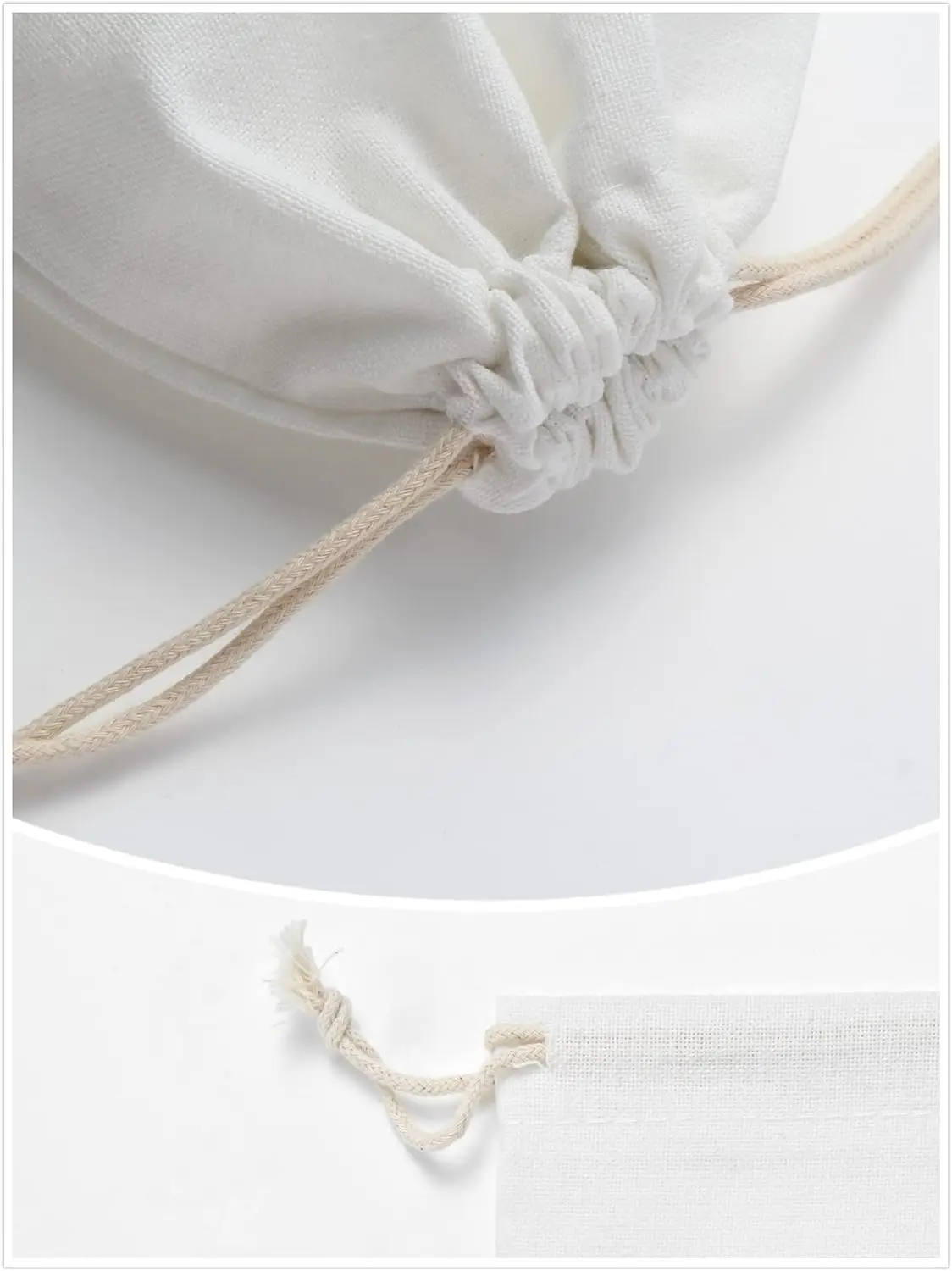 Wholesale Jewelry Home Goods Christmas Banquet Reusable Cotton String Muslin Linen Gift Bags Small Mini