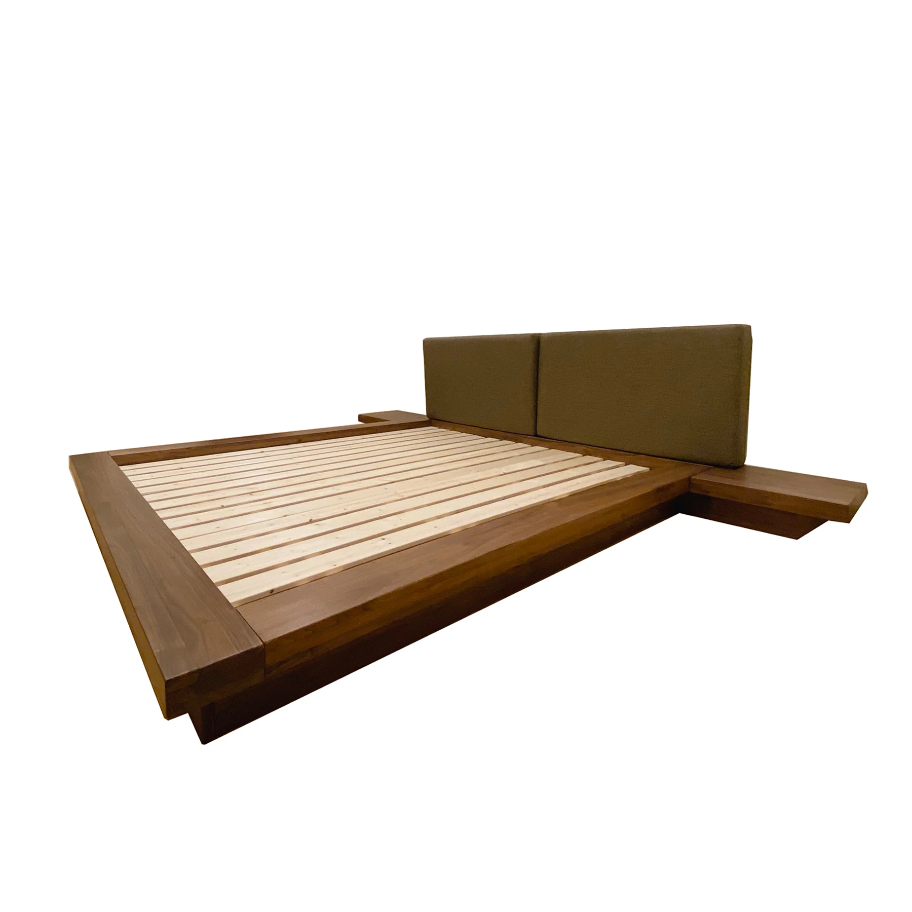 Solid Timber Wood Bed Frame Mattress Foundation Tatami Wall Bed Platforms With Big Pillows Luxury Bedroom Furniture Sets OEM ODM