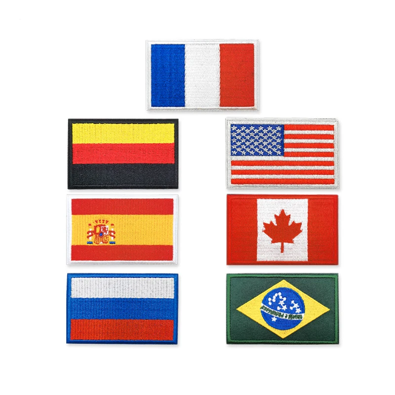 Custom Wholesale Flag Patches Embroidered Patch Manufacturer Made Countries Iron On Flag Patches Custom Embroidery