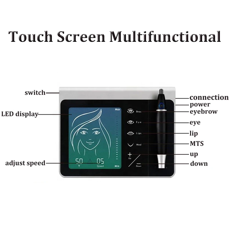 Factory OEM Charmer Princess Touch Screen Permanent Makeup Digital Eyebrow Embroidery Microblading Tattoo Machine Kit