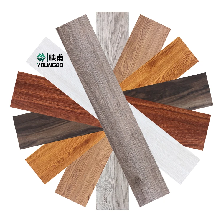 PVC Self Adhesive Floor Tiles wooden peel stick glue down vinyl flooring vinyl plank sticker