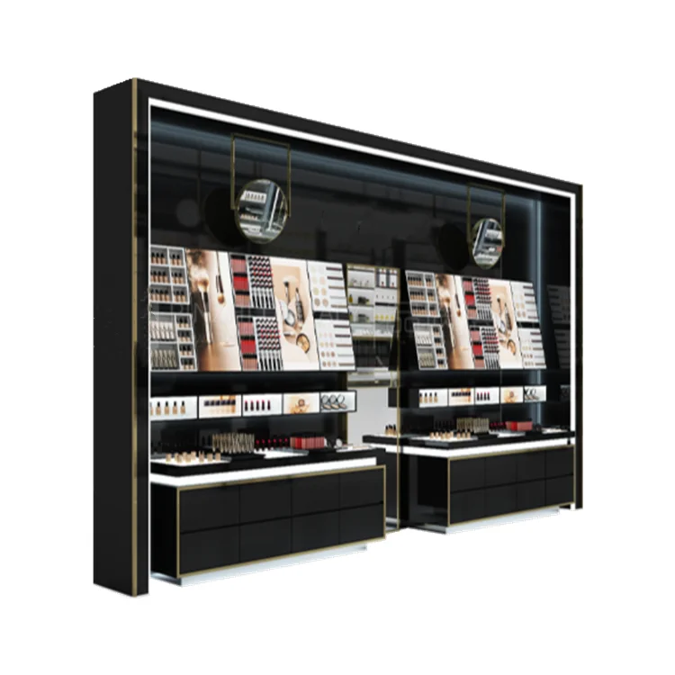 Retail Lipstick Stand Pedestal Stand Cosmetic Wall Showcase Makeup Display Cabinet Beauty Shop Fixtures Retail