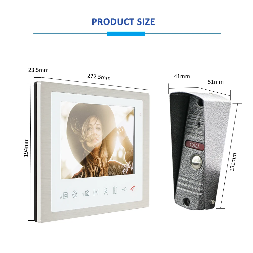 video doorbell intercom 2 apartment 10' with sensor button video door phone apartment