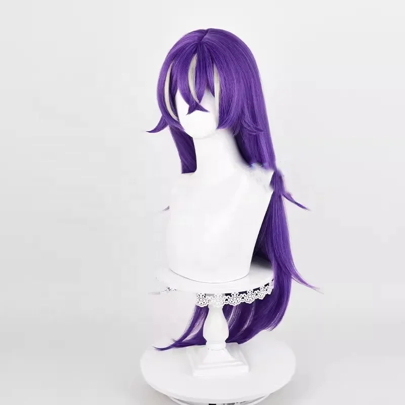 Wholesale Genshin Impact Cosplay 85cm Long Purple Chevreuse Wig Synthetic Anime Halloween Party Cosplay Wig