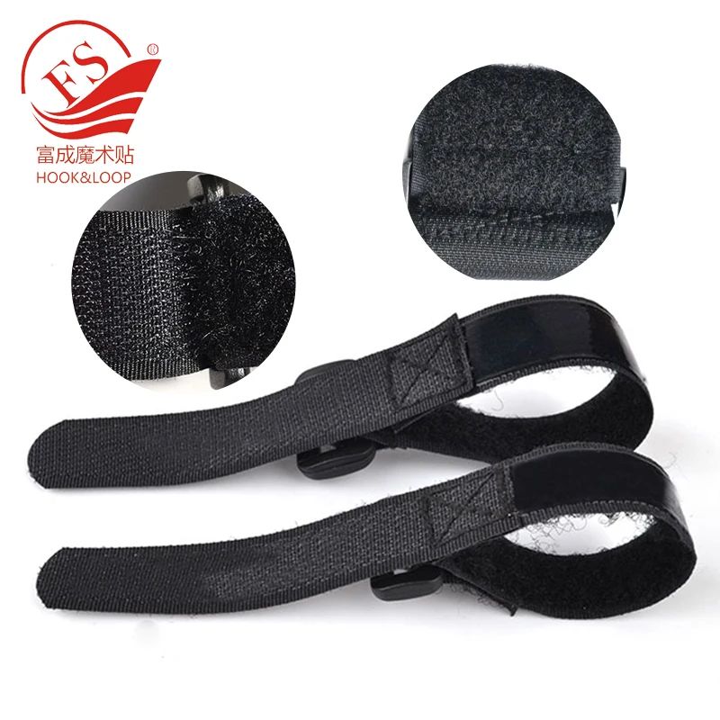 Custom Velcroes Strap Silicone Drone Battery Bike Anti-Slip Straps Black Hook And Loop Strap With Back Glue