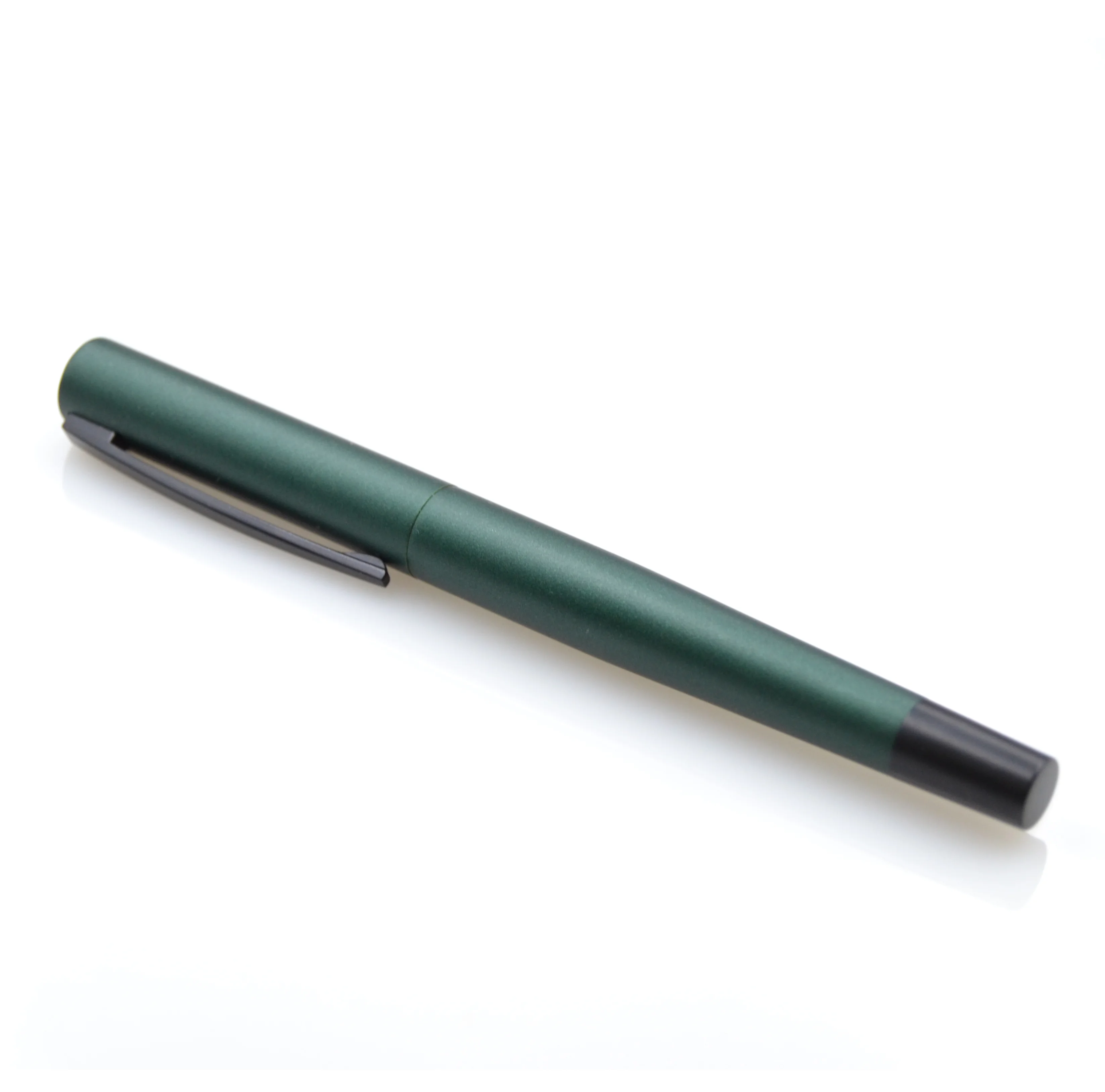 Green Roller Ball Pen with matte Finish and Black Grip Promotion Gel Ink