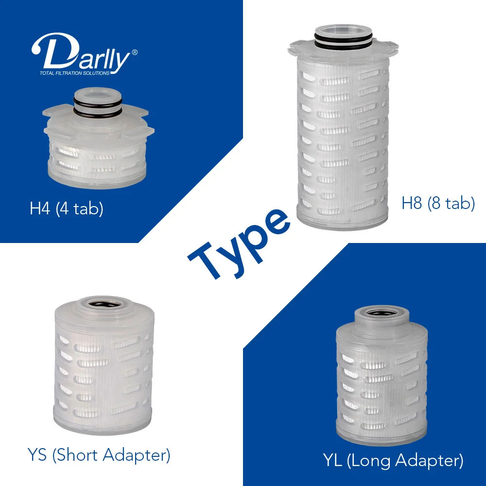 Darlly PTFE Filter Disc Micro Membrane Filter Cartridge 0.45 Micron Pleated Filter For Small Batch Filtration Solutions