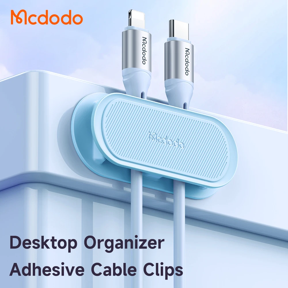 Wholesale Desktop Cable Management Holder Organizer TWO Slots Adhesive Cable Clips for phone audio video headphone wires