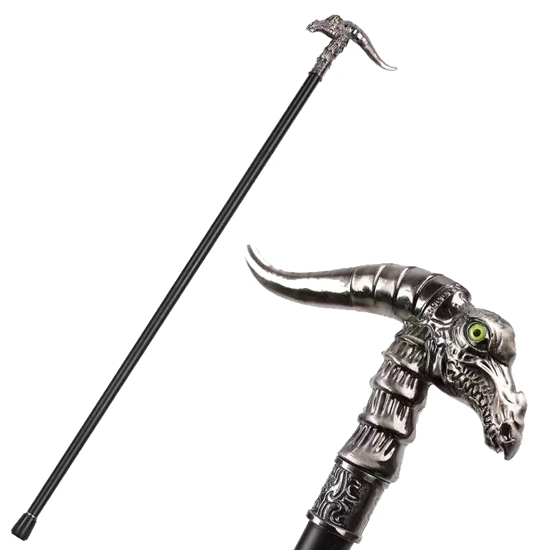 Dinosaur head walking stick  halloween christmas cane luxury cane Outdoor walking cane decorative metal crafts