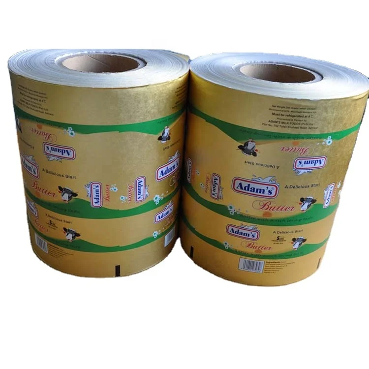 printing factory aluminum foil laminated margarine butter foil packaging paper roll