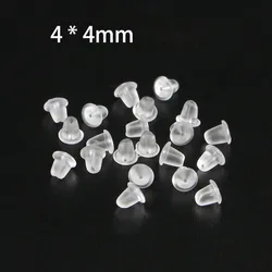 200 Pieces Clear Earring Backs Safety Rubber Bullet Earring Clutch Hypoallergenic