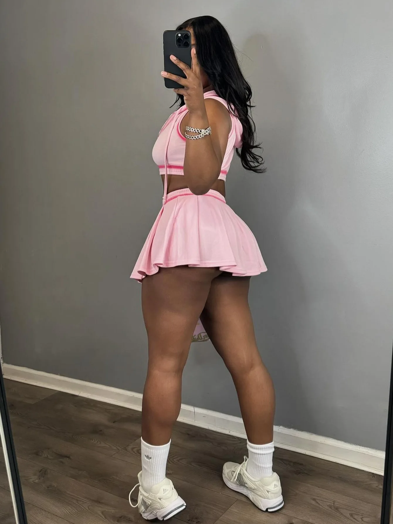 2024 Summer New Sexy Sports Girl Casual Zipper Lace up Short Skirt Set for Women