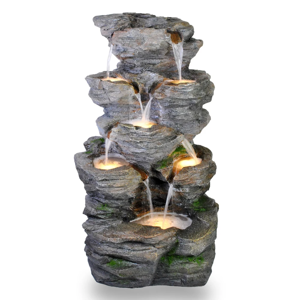 resin cascade garden decorative fountain rockery water feature outdoor