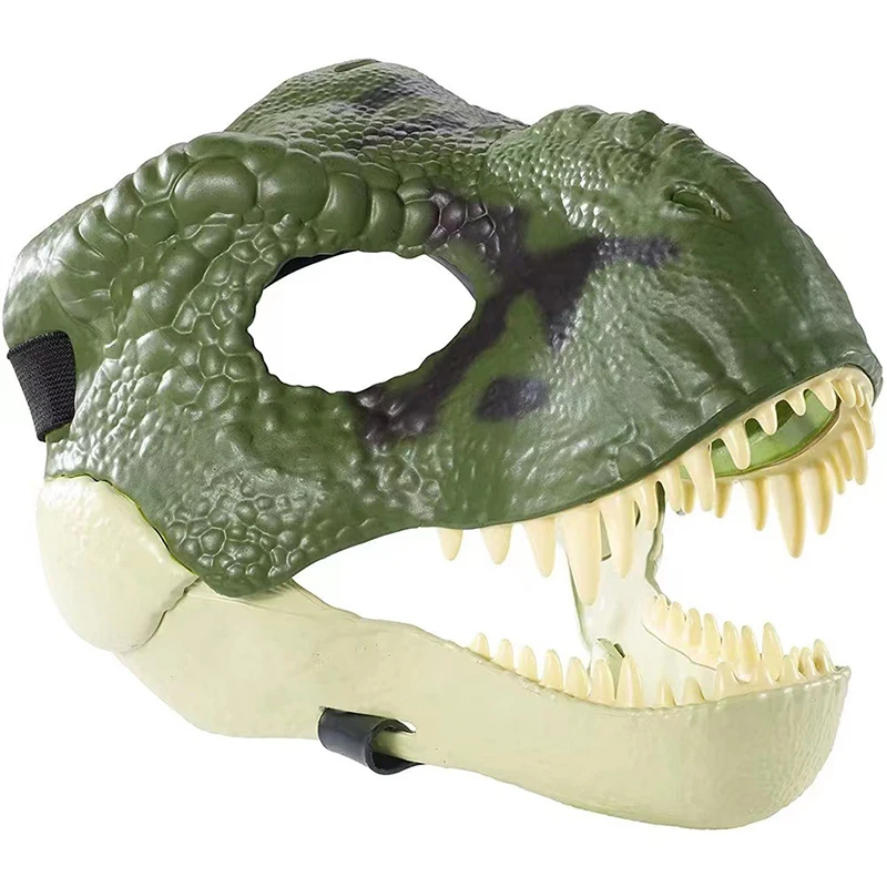 Horror Dinosaur Headgear Dragon Lifelike Dinosaur Mask Halloween Party Cosplay Open Mouth Latex Scared Mask Gifts