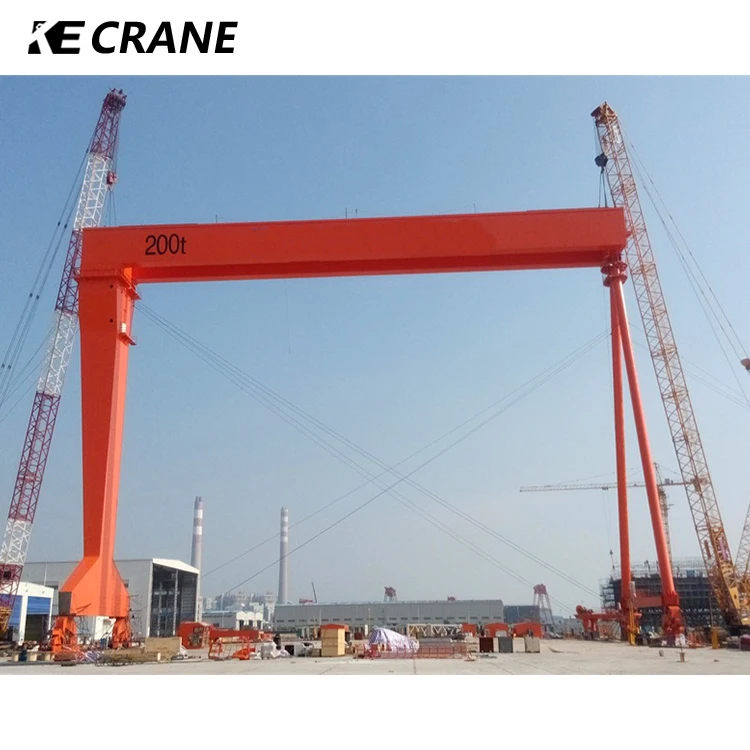 50 Ton Trolley Double Beam Gantry Crane Double Structure Girder Gantry Crane With Winch