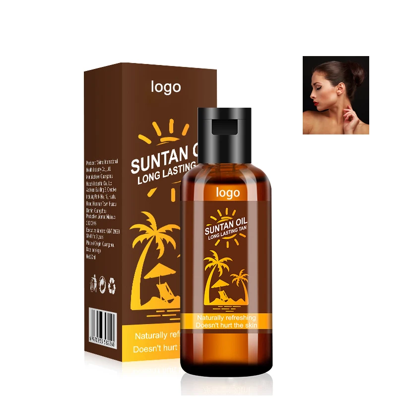 Dropshipping Bronceador Corporal Tanning Oil Body Bronzer Bronzeamento Suntan Oil Organic Self Tanner Drops OEM Tanning Lotion