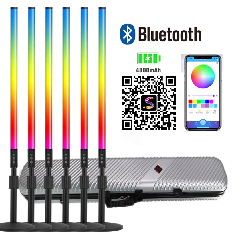 6 sets TL-130Pro Smart Synkitt APP Control Rgb Led Tube Light Bar With stand Color Change Neon Dj Party Events Light