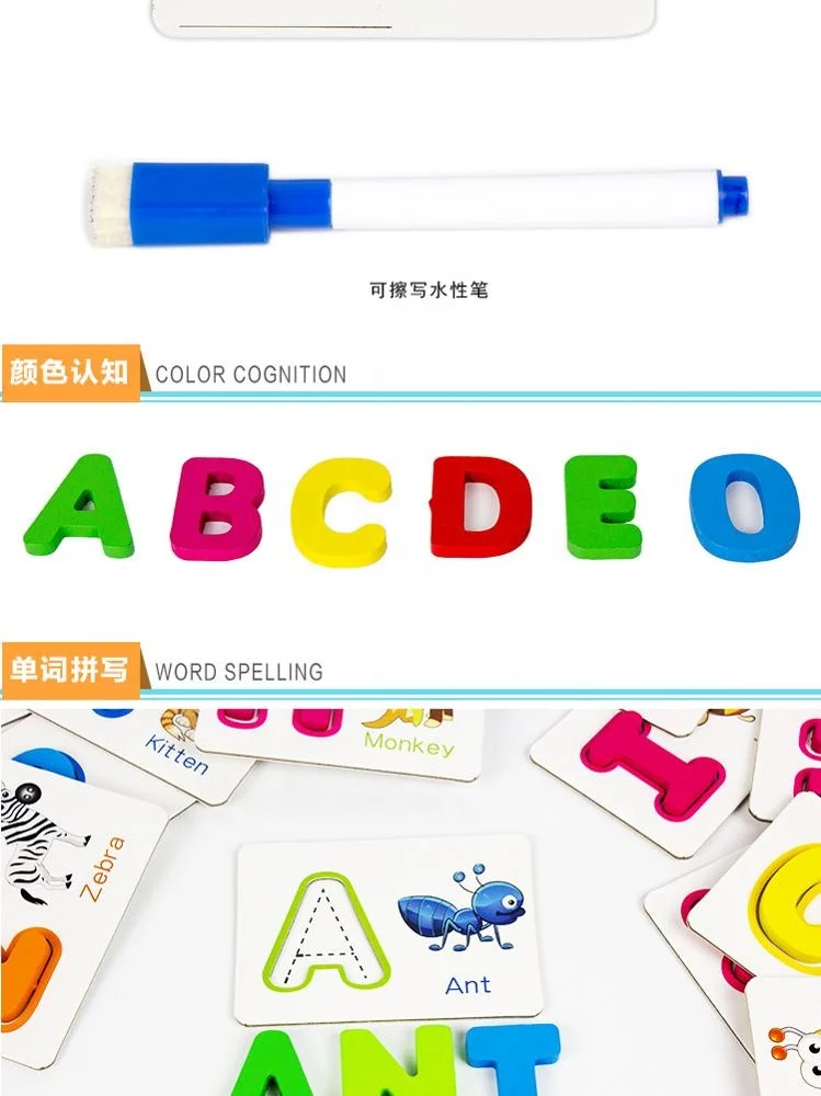 custom learning kids educational puzzle cards with  box pack