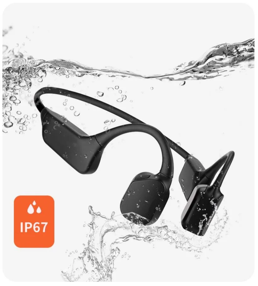 Bone Conduction Headphones  Open-Ear Wireless Bluetooth Sport Headphones with Microphones,  Waterproof for hiking,workout,GYM