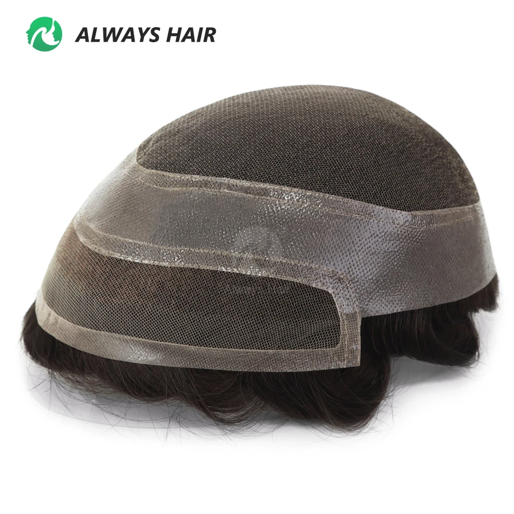 Nature Hairline Lace Front Human Hair Mens Toupee Hollywood