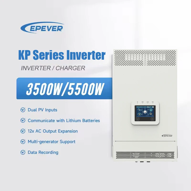 EPEVER Hybrid Solar Off-Grid System 10KW/11KW 4.8KWH Lithium Ion Two Parallel Inverter Machines Home Use MPPT Ukraine Kit
