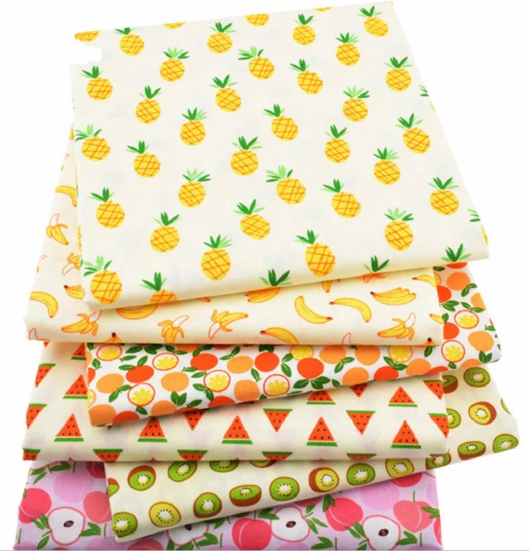 Wholesale Fruit Paradise Cartoon Pattern 100% Polyester Fabric Printed Peach Skin For Beach Swimshorts