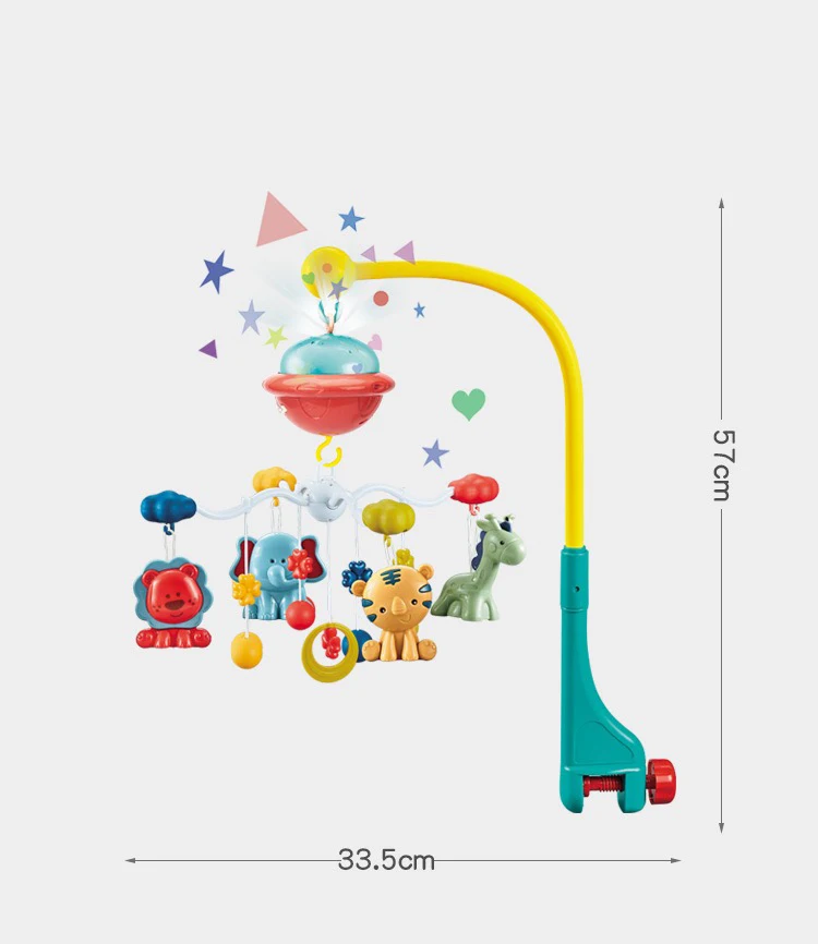 Music box remote control light projection plastic hanging crib baby sleeping rattles bed bell baby mobiles music