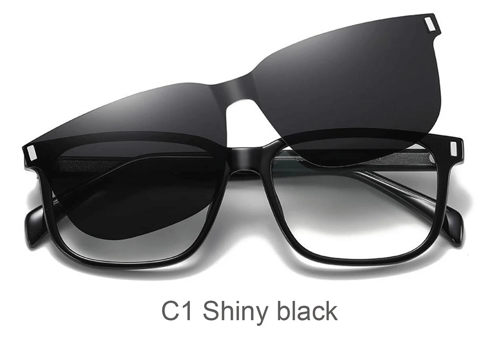 FT0050  Fashion male clip on glasses frame with polarized lenses  clip on sunglasses
