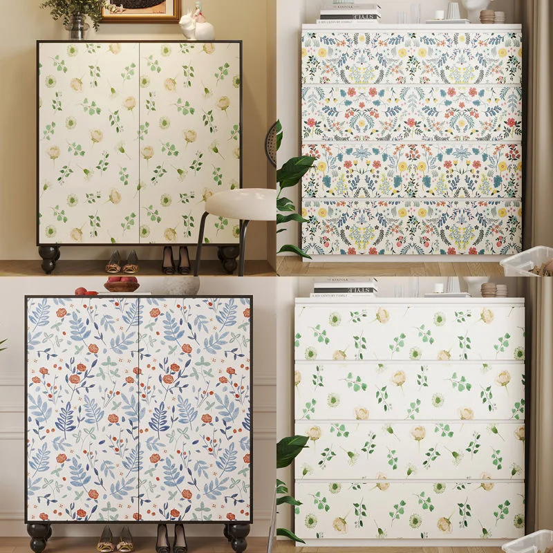 Self-adhesive Shoe Closet Wall Furniture Renovation Colour Change Cabinet Sticker Extra Thick Waterproof Wallpaper