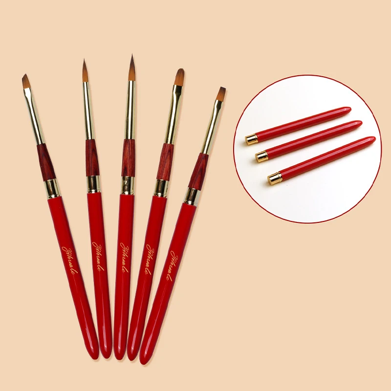 yihuale Hot selling Product 5pcs Acrylic Oil Painting Nylon Portable Nylon Paintbrush