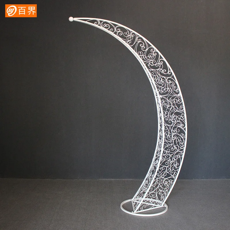 Wholesale Outdoor Wedding Wrought Iron Manufacturers Arrange Props Curved Moon Arches