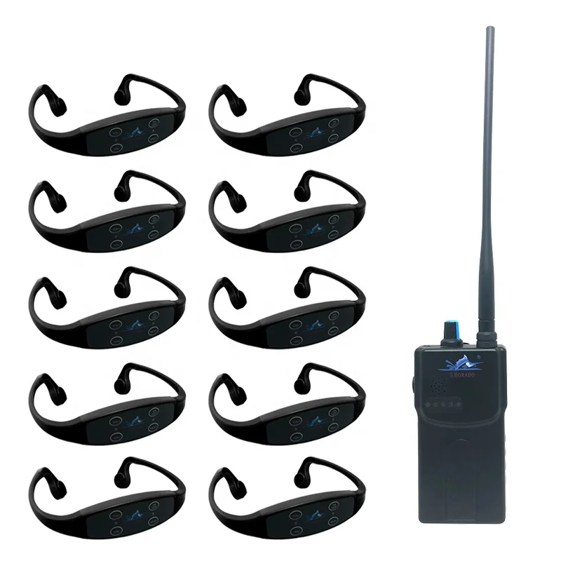 10 * H-907 гарнитуры и 1 * H-900 передатчик для плавания, Диапазон 200 м, тренировочные наушники с костной проводимостью