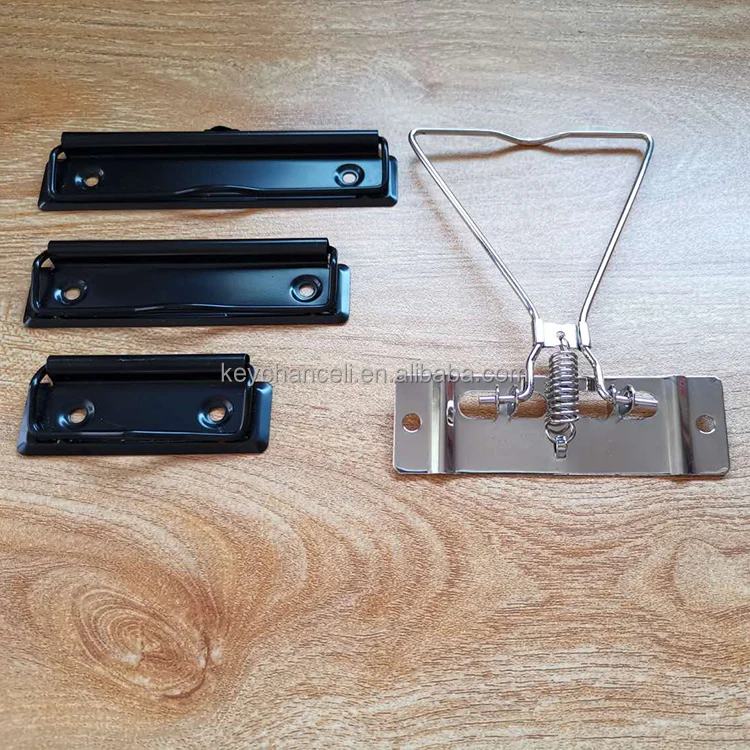 120mm  matte black flat metal wire clipboard clip without back hole for file folder