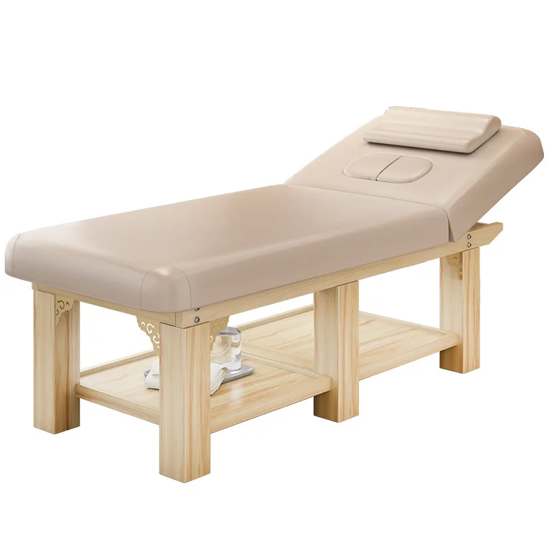 Commercial Furniture Beauty Salon Thai Spa Lash Bed Modern Wooden Facial Bed De Massage Table