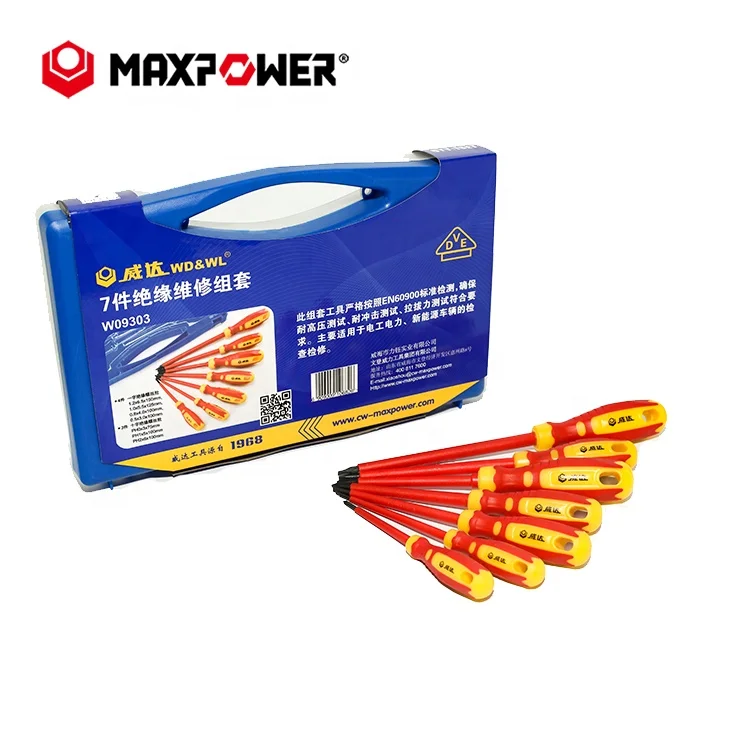Maxpower Slotted and Phillips 1000 Volt Insulated Screwdriver Set with Box