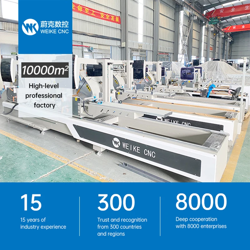 WEIKE CNC 45 градусов алюминиевая машина для резки с двойной головкой торцовочная пила одинарной головки пилы