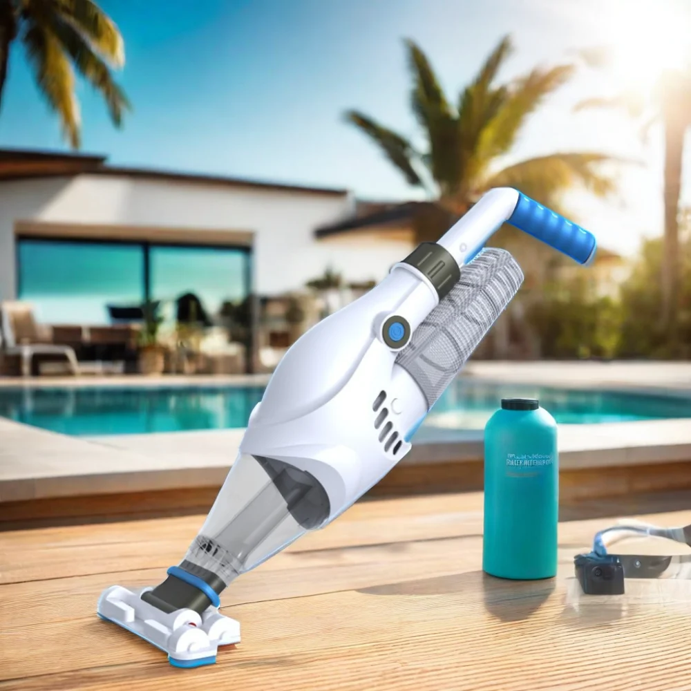 Poolstar P1111 Exquisite Shape Flexible Electric Pool Vacuum Cleaner with Handheld PP/ABS Material Filter Bag for Pools Spas