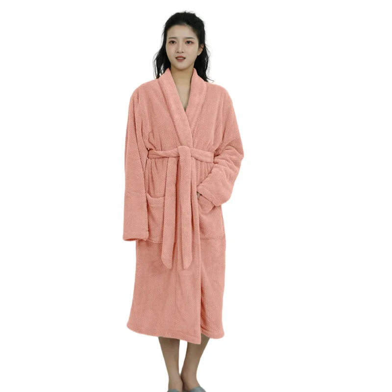 New Arrivals Comfortable customized Hotel Long Bath Robes bathrobes flannel robe