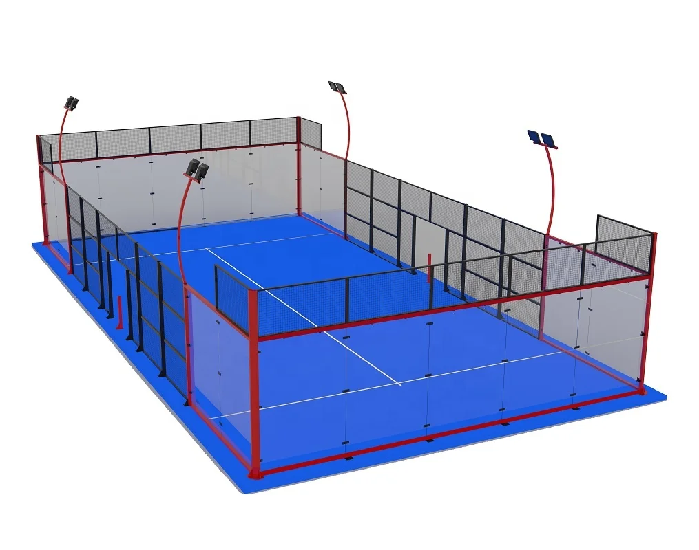 Hot Sale High Quality Big Discount Panoramic Paddle Tennis Court 20*10 M Size Outdoor Sports Padel Court  Padel Tennis Court Sup