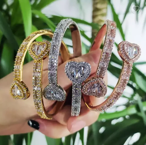 Hip Hop Jewelry Gold Plated Diamond Bracelet Iced Out Cubic Zircon Bracelet Jewelry Miami Baguette Bracelets Bangle For Women