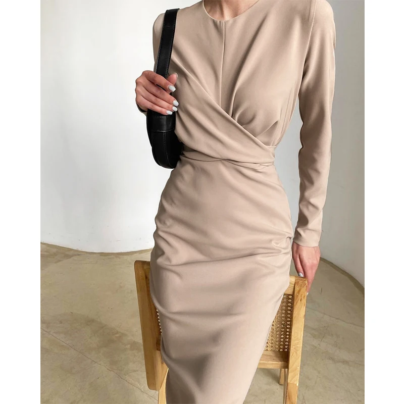CA1744A wholesale elegant casual dresses women fashion urban long sleeve dress vendors